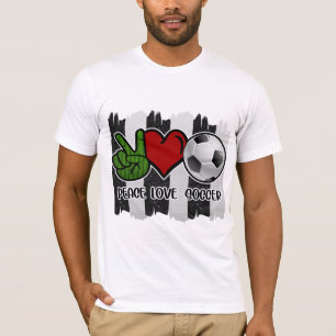 Fußball Frieden und Liebe T-Shirt