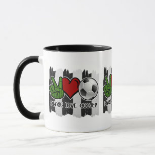 Fußball Frieden und Liebe Tasse