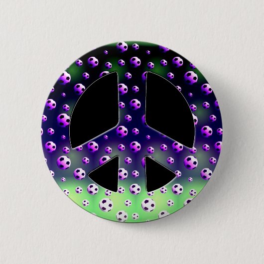 FUSSBALL-FRIEDENSzeichen Button (Vorderseite)