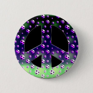FUSSBALL-FRIEDENSzeichen Button