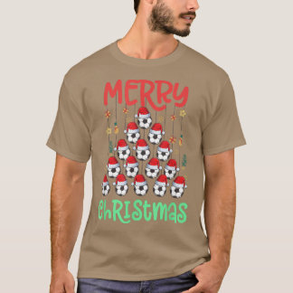 Fußball Frohe Weihnachten Weihnachtsbaum T-Shirt