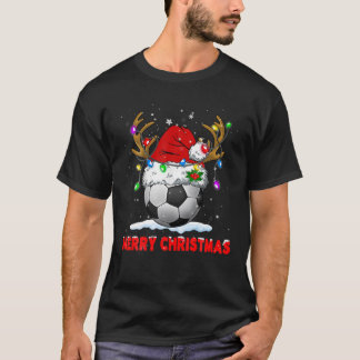 Fußball Frohe Weihnachts-Weihnachtsmannmütze Reind T-Shirt