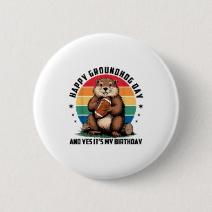 Fußball Froher Tag der Murmeltier und Ja es ist me Button