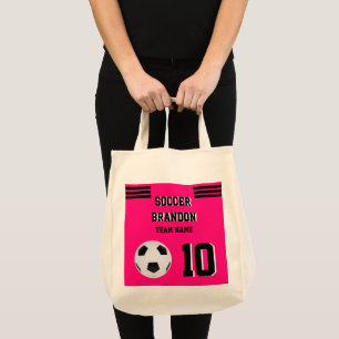 Fußball-Fuchia-Tasche personalisierte Mama Tragetasche