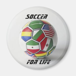 Fußball für globalen Flaggenmagneten des Lebens Magnet