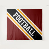 FUSSBALL FUSS Fett roter, gelber, schwarzer Schlif Wandteppich (Vorderseite (Horizontal))