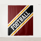 FUSSBALL FUSS Fett roter, gelber, schwarzer Schlif Wandteppich (Vorderseite)