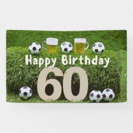 Fußball Fußball 60. Geburtstag mit Ball auf Grün Banner