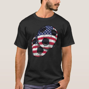 Fußball-Fußball Amerika Flagge 4 T-Shirt