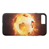 Fußball-Fußball auf Feuer Case-Mate iPhone Hülle (Rückseite (Horizontal))