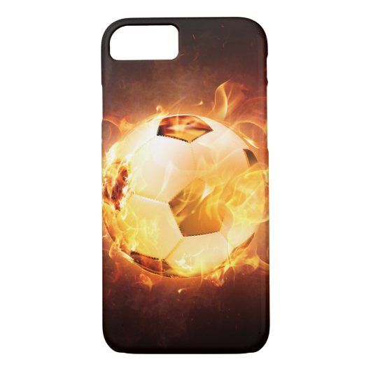 Fußball-Fußball auf Feuer Case-Mate iPhone Hülle (Rückseite)