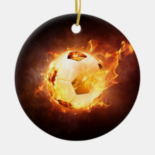 Fußball-Fußball auf Feuer Keramikornament