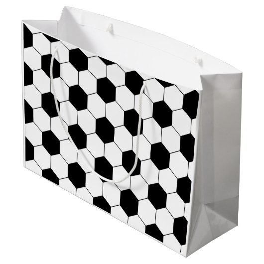 Fußball-Fußball-Ball-Beschaffenheit Große Geschenktüte (Rückseite Schrägansicht)