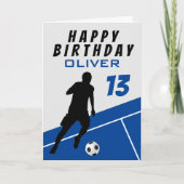Fußball Fußball Ball Blue Boy Geburtstag Karte (Vorderseite)