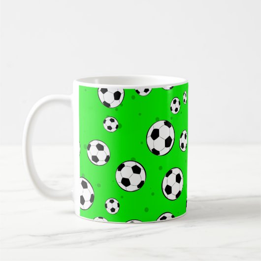 Fußball/Fußball-Ball Nahtloses Muster Kaffeetasse (Links)