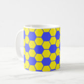 Fußball / Fußball-Ball Textur - Gelb & Blau Kaffeetasse (Vorderseite Links)