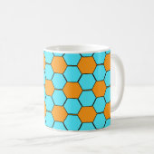 Fußball / Fußball-Ball Textur - Orange & Blau Kaffeetasse (VorderseiteRechts)
