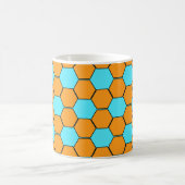 Fußball / Fußball-Ball Textur - Orange & Blau Kaffeetasse (Mittel)