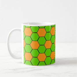 Fußball / Fußball-Ball Textur - Orange & Green Kaffeetasse