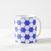 Fußball / Fußball-Ball Textur - weiß und blau Kaffeetasse (VorderseiteRechts)