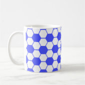 Fußball / Fußball-Ball Textur - weiß und blau Kaffeetasse (Links)
