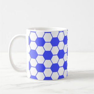 Fußball / Fußball-Ball Textur - weiß und blau Kaffeetasse
