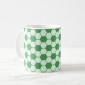 Fußball / Fußball-Ball Texturmuster - Grün Kaffeetasse (Vorderseite Links)