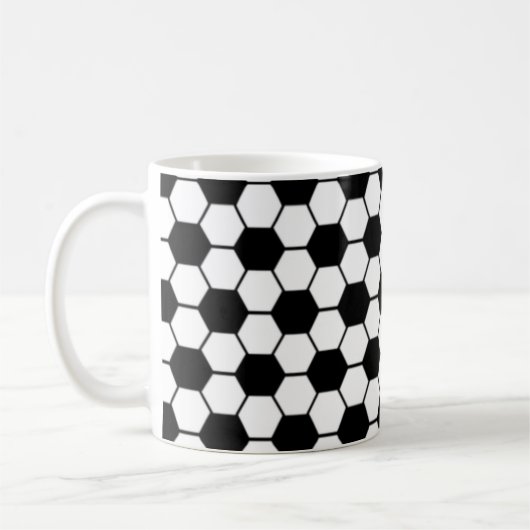 Fußball-/Fußball-Ball-Texturmuster Kaffeetasse (Links)