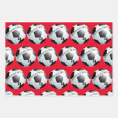 Fußball-Fußball-Benutzerdefiniertes Monogramm Name Geschenkpapier Set (Vorderseite 2)