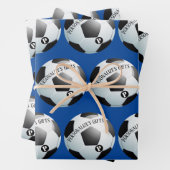 Fußball-Fußball-Benutzerdefiniertes Monogramm Name Geschenkpapier Set (Beispiel)