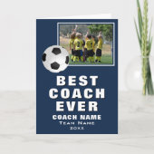 Fußball Fußball Bester Trainer je Team Foto Dankeskarte (Vorderseite)