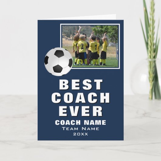 Fußball Fußball Bester Trainer je Team Foto Dankeskarte (Vorderseite)