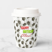 Fußball-Fußball-Boy Girl Geburtstagsparty Pappbecher (Rückseite)