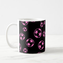 Fußball-/Fußball-Farbbälle in rosa Mustern Kaffeetasse