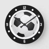 Fußball Fußball Fußball Fußball Schwarz-Weiß-Ball Runde Wanduhr (Vorderseite)