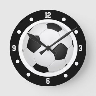 Fußball Fußball Fußball Fußball Schwarz-Weiß-Ball Runde Wanduhr