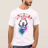 Fußball Fußball-Fußball-Goal-Feier Uruguay Flag 20 T-Shirt (Vorderseite)