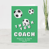Fußball Fußball Fußball Grün Danke Coach Card (Vorderseite)