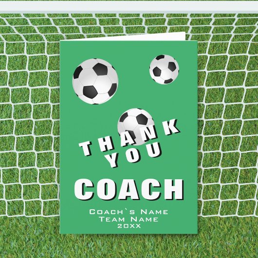 Fußball Fußball Fußball Grün Danke Coach Card