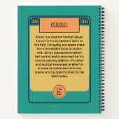 Fußball-Fußball-Fußball-Karte Inspiriert grün Notizblock (Rückseite)