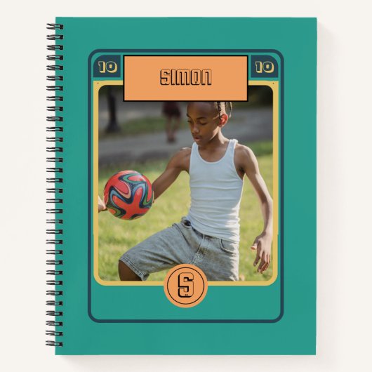 Fußball-Fußball-Fußball-Karte Inspiriert grün Notizblock (Vorderseite)