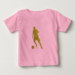 Fußball-Fußball-Fußball-Shooter Cooler Gold Glit Baby T-shirt
