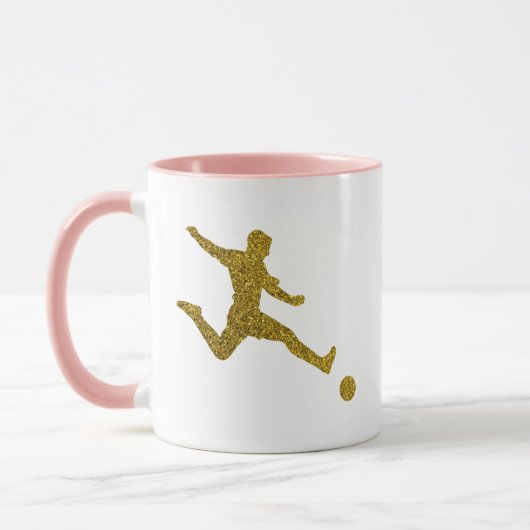 Fußball-Fußball-Fußball-Shooter | Cooler Gold Glit Tasse (Links)