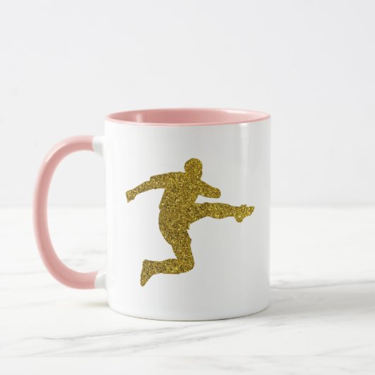 Fußball-Fußball-Fußball-Shooter | Cooler Gold Glit Tasse (Links)