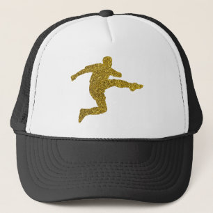 Fußball-Fußball-Fußball-Shooter Cooler Gold Glit Truckerkappe