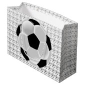 Fußball-Fußball Futbol Ball Große Geschenktüte (Rückseite Schrägansicht)