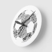 Fußball-Fußball-Futbol Runde Wanduhr (Winkel)