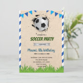 Fußball-Fußball-Geburtstag Einladung (Stehend Vorderseite)
