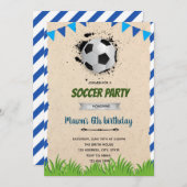 Fußball-Fußball-Geburtstag Einladung (Vorne/Hinten)