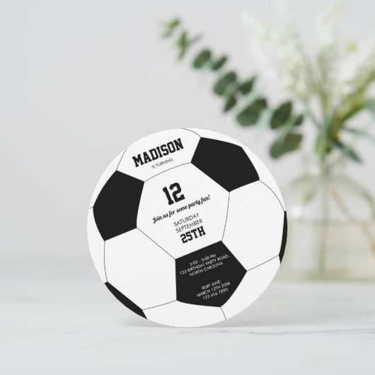 Fußball-Fußball Geburtstagsparty Einladung (Stehend Vorderseite)